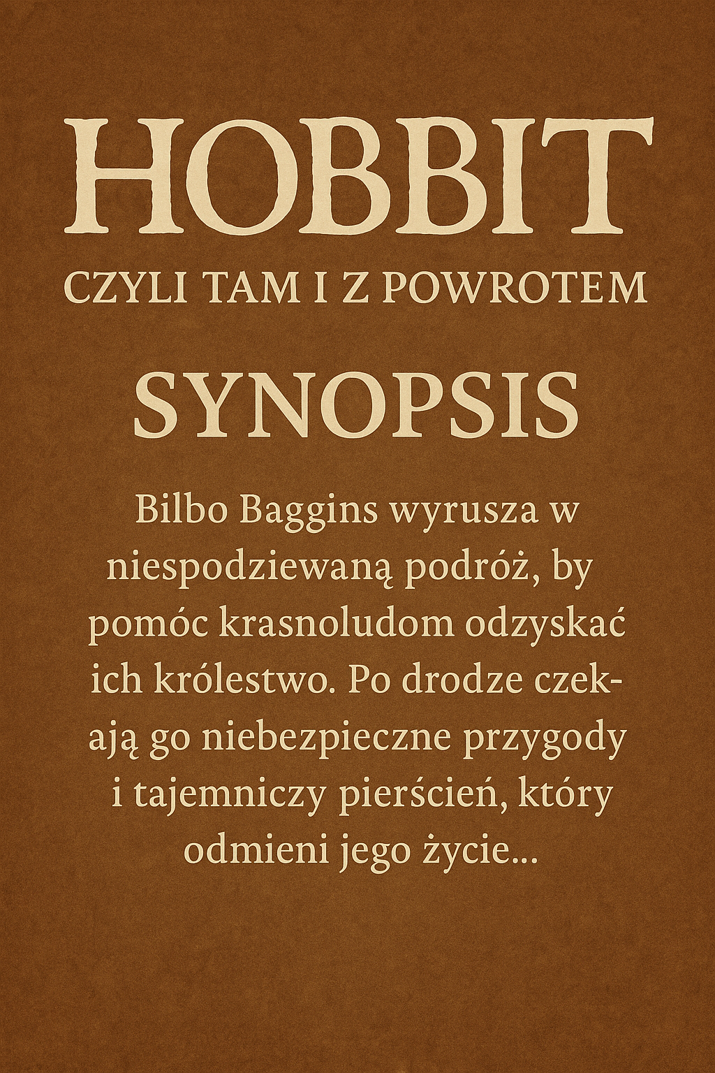 hobbit czyli tam i z powrotem